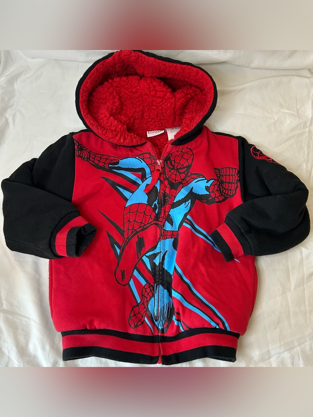 Marvel Spider-Man Full-Zip Sherpa-Lined Winter Hoodie